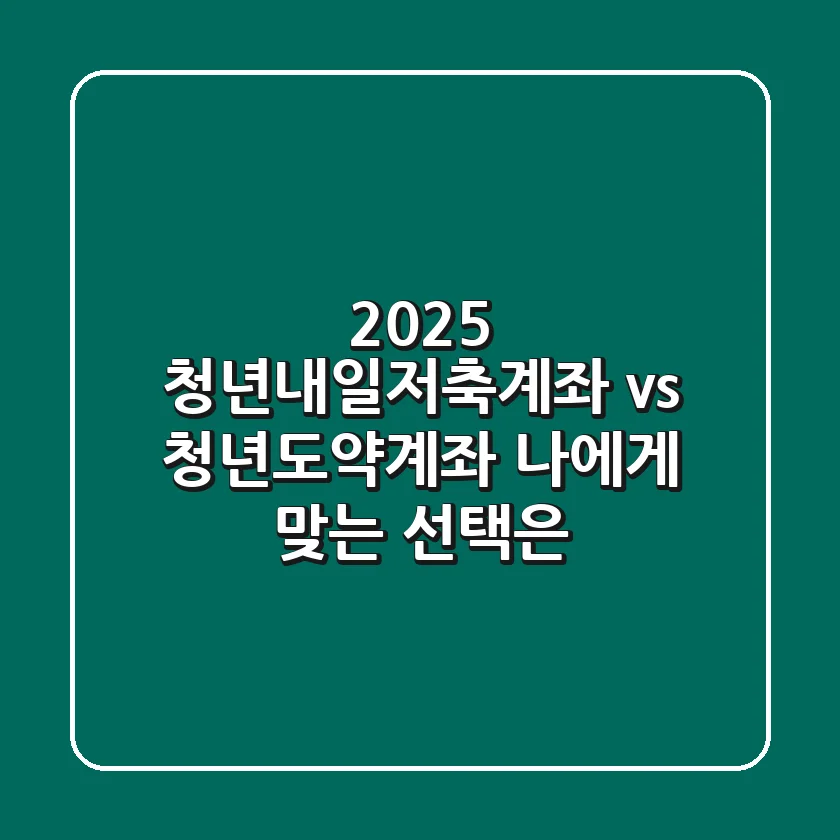 2025 청년내일저축계좌 vs 청년도약계좌, 나에게 맞는 선택은?