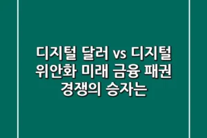 디지털 달러 vs 디지털 위안화: 미래 금융 패권 경쟁의 승자는?