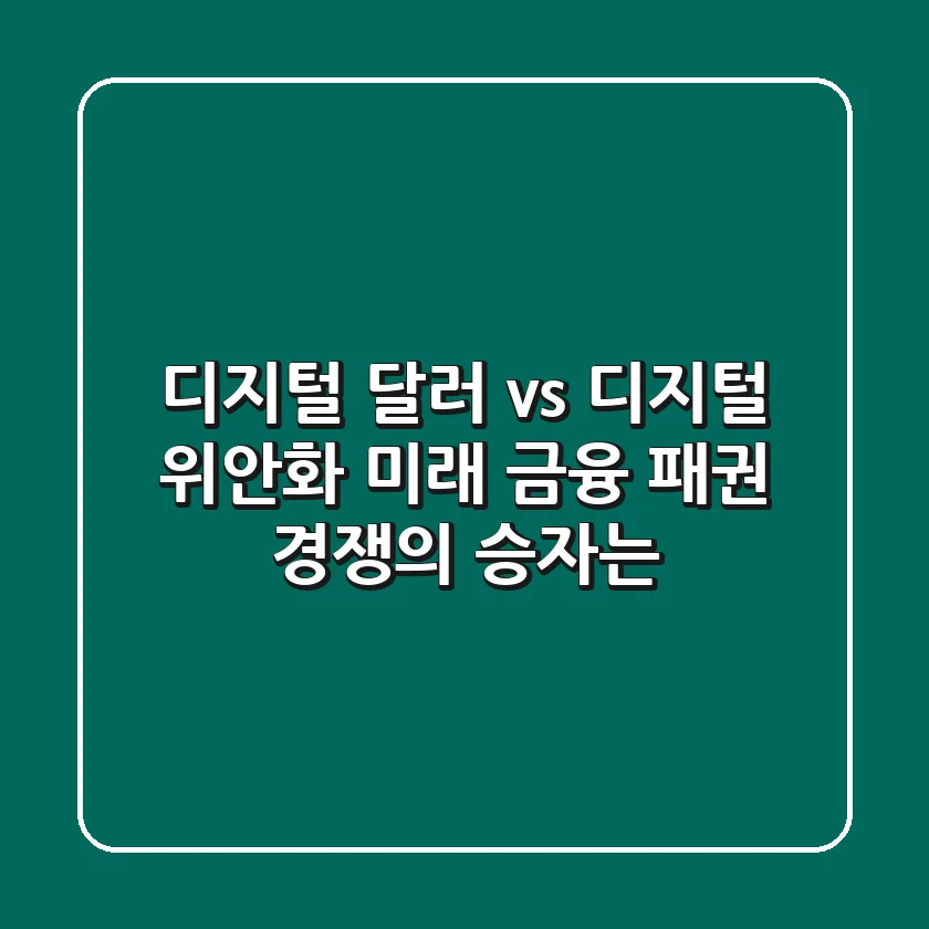 디지털 달러 vs 디지털 위안화: 미래 금융 패권 경쟁의 승자는?