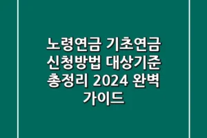 노령연금, 기초연금, 신청방법, 대상기준 총정리: 2024 완벽 가이드