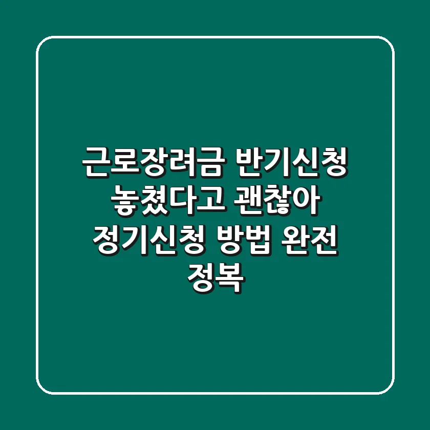 근로장려금 반기신청 놓쳤다고? 괜찮아! 정기신청 방법 완전 정복