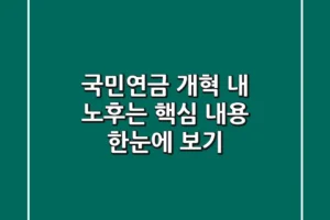 국민연금 개혁, 내 노후는? 핵심 내용 한눈에 보기!