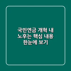 국민연금 개혁, 내 노후는? 핵심 내용 한눈에 보기!