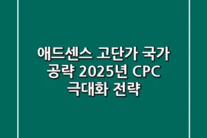 애드센스 고단가 국가 공략: 2025년 CPC 극대화 전략
