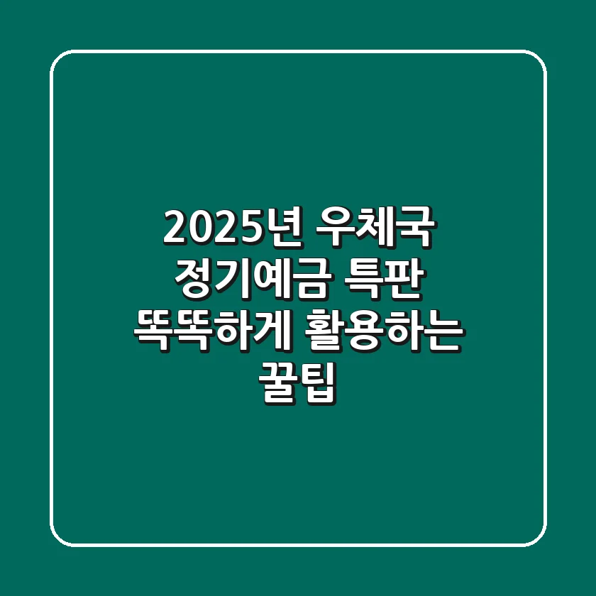 2025년, 우체국 정기예금 특판 똑똑하게 활용하는 꿀팁🍯