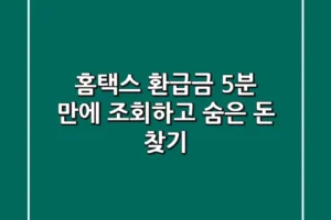홈택스 환급금, 5분 만에 조회하고 숨은 돈 찾기!