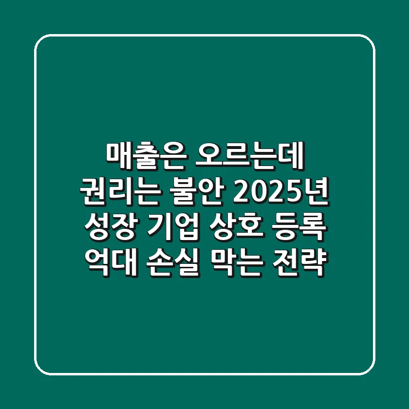 매출은 오르는데 권리는 불안? 2025년 성장 기업 상호 등록, 억대 손실 막는 전략