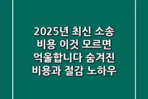 2025년 최신 소송 비용 ‘이것’ 모르면 억울합니다! 숨겨진 비용과 절감 노하우