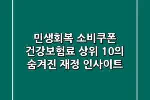 민생회복 소비쿠폰: 건강보험료 상위 10%의 ‘숨겨진’ 재정 인사이트