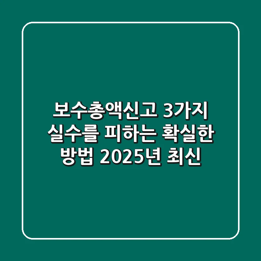 보수총액신고, 3가지 실수를 피하는 확실한 방법 (2025년 최신)
