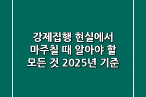 강제집행, 현실에서 마주칠 때 알아야 할 모든 것 (2025년 기준)