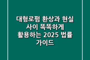 대형로펌, 환상과 현실 사이: 똑똑하게 활용하는 2025 법률 가이드