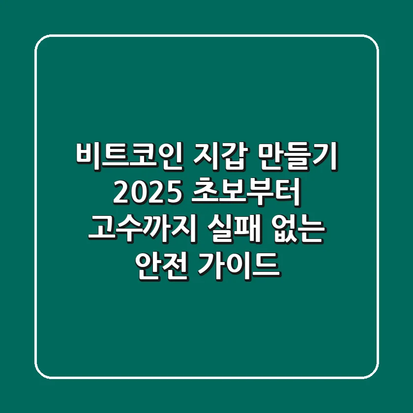 비트코인 지갑 만들기 2025: 초보부터 고수까지 실패 없는 안전 가이드