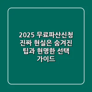 2025 무료파산신청, 진짜 현실은? 숨겨진 팁과 현명한 선택 가이드