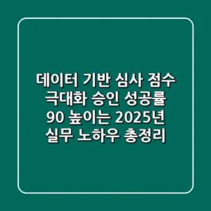 "데이터 기반 심사 점수 극대화", 승인 성공률 90% 높이는 2025년 실무 노하우 총정리