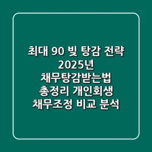 "최대 90% 빚 탕감 전략", 2025년 채무탕감받는법 총정리: 개인회생, 채무조정 비교 분석