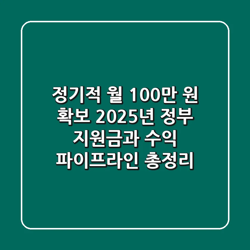 "정기적 월 100만 원 확보", 2025년 정부 지원금과 수익 파이프라인 총정리