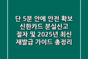 “단 5분 안에 안전 확보”, 신한카드 분실신고 절차 및 2025년 최신 재발급 가이드 총정리