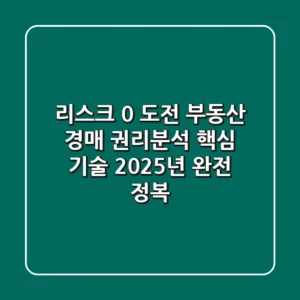 "리스크 0% 도전?", 부동산 경매 권리분석 핵심 기술 2025년 완전 정복