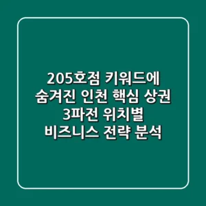 "205호점" 키워드에 숨겨진 인천 핵심 상권 3파전: 위치별 비즈니스 전략 분석