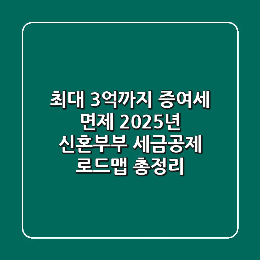 "최대 3억까지 증여세 면제?", 2025년 신혼부부 세금공제 로드맵 총정리
