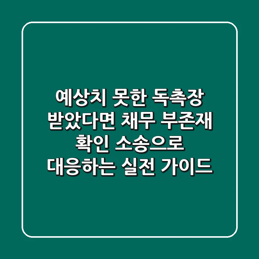 "예상치 못한 독촉장 받았다면?", 채무 부존재 확인 소송으로 대응하는 실전 가이드