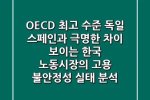 “OECD 최고 수준?”, 독일, 스페인과 극명한 차이 보이는 한국 노동시장의 고용 불안정성 실태 분석