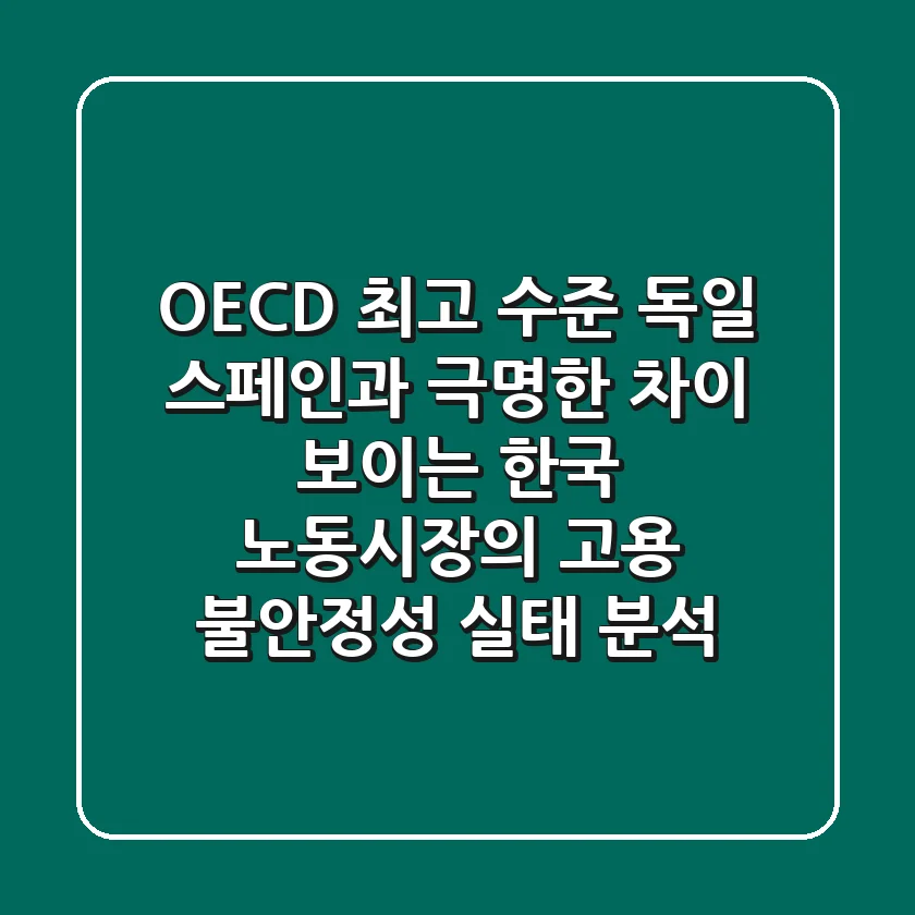 "OECD 최고 수준?", 독일, 스페인과 극명한 차이 보이는 한국 노동시장의 고용 불안정성 실태 분석