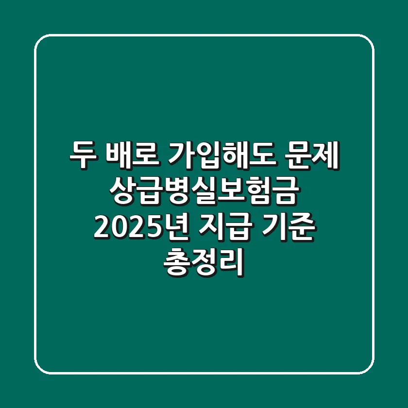 "두 배로 가입해도 문제?" 상급병실보험금 2025년 지급 기준 '총정리'