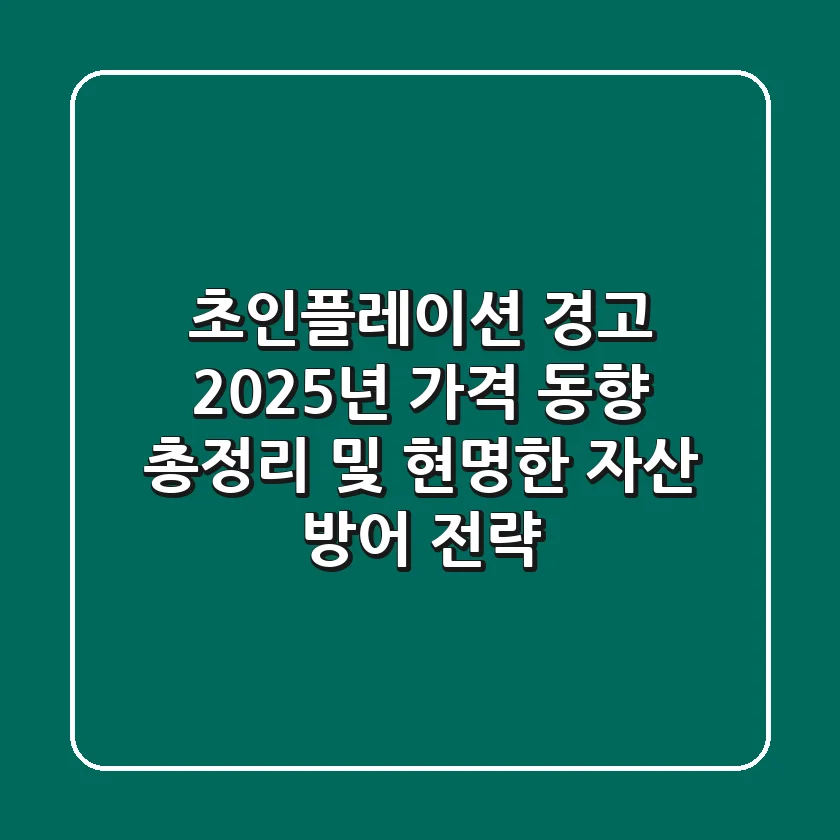 "초인플레이션 경고", 2025년 가격 동향 총정리 및 현명한 자산 방어 전략