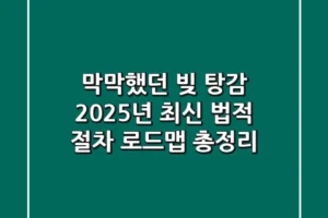“막막했던 빚 탕감, 2025년 최신 법적 절차 로드맵 총정리”