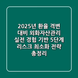 "2025년 환율 격변 대비", 외화자산관리 실전 경험 기반 5단계 리스크 최소화 전략 총정리