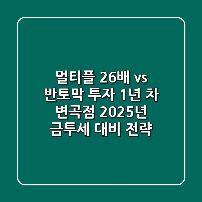 "멀티플 2.6배 vs 반토막", 투자 1년 차 변곡점, 2025년 금투세 대비 전략