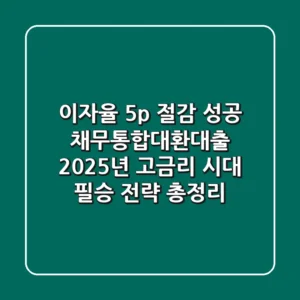 "이자율 5%p 절감 성공", 채무통합대환대출, 2025년 고금리 시대 필승 전략 총정리