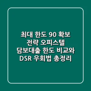 "최대 한도 90% 확보 전략", 오피스텔 담보대출 한도 비교와 DSR 우회법 총정리