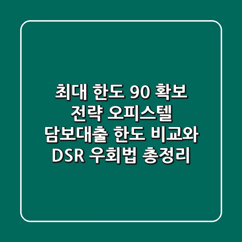 "최대 한도 90% 확보 전략", 오피스텔 담보대출 한도 비교와 DSR 우회법 총정리