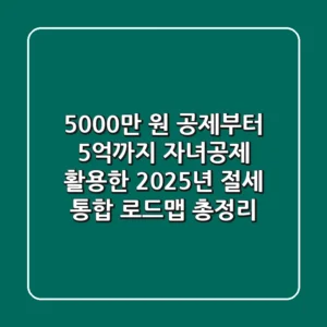 "5,000만 원 공제부터 5억까지", 자녀공제 활용한 2025년 절세 통합 로드맵 총정리