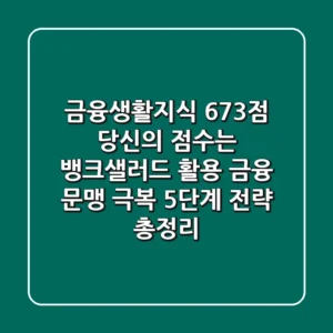 "금융생활지식 6.73점, 당신의 점수는?", 뱅크샐러드 활용 금융 문맹 극복 5단계 전략 총정리