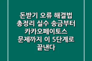 “돈받기 오류 해결법 총정리”, 실수 송금부터 카카오페이/토스 문제까지 ‘이 5단계’로 끝낸다