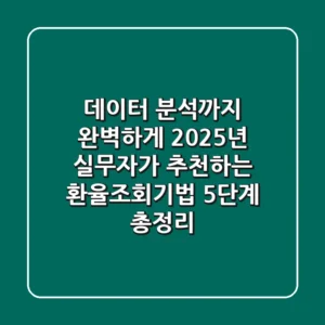 "데이터 분석까지 완벽하게", 2025년 실무자가 추천하는 환율조회기법 5단계 총정리