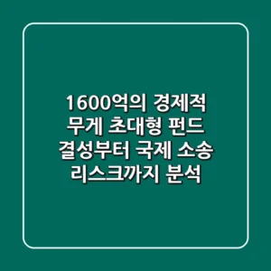 "1600억의 경제적 무게": 초대형 펀드 결성부터 국제 소송 리스크까지 분석