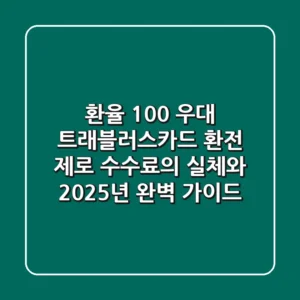 "환율 100% 우대", 트래블러스카드 환전 '제로 수수료'의 실체와 2025년 완벽 가이드