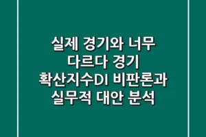 “실제 경기와 너무 다르다”, 경기 확산지수(DI) 비판론과 실무적 대안 분석