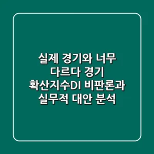 "실제 경기와 너무 다르다", 경기 확산지수(DI) 비판론과 실무적 대안 분석